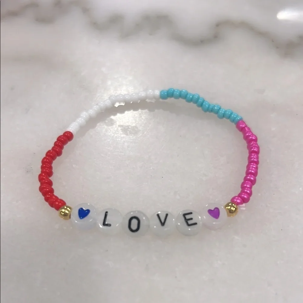 Love Letter Bead Stretch Bracelet Glow in the Dark